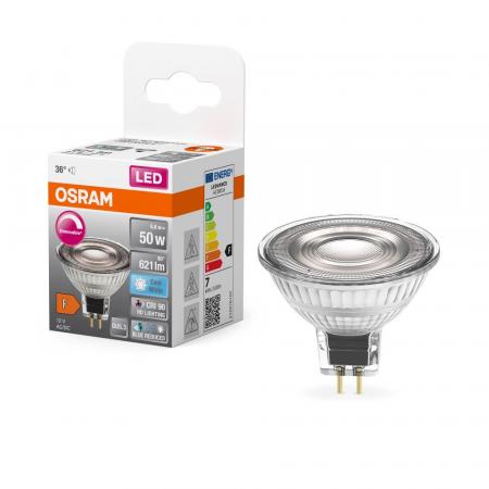 OSRAM GU5.3 Strahler Superstar Plus MR16 HD LIGHTING 36° Abstrahlwinkel dimmbar 12V 6,8W wie 50W neutralweißes Licht 90Ra hohe Farbwiedergabe